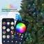 Arbre de Noël illuminé par une application avec lumières RVB multicolores, facile à assembler pour la maison ou la fête-160661527
