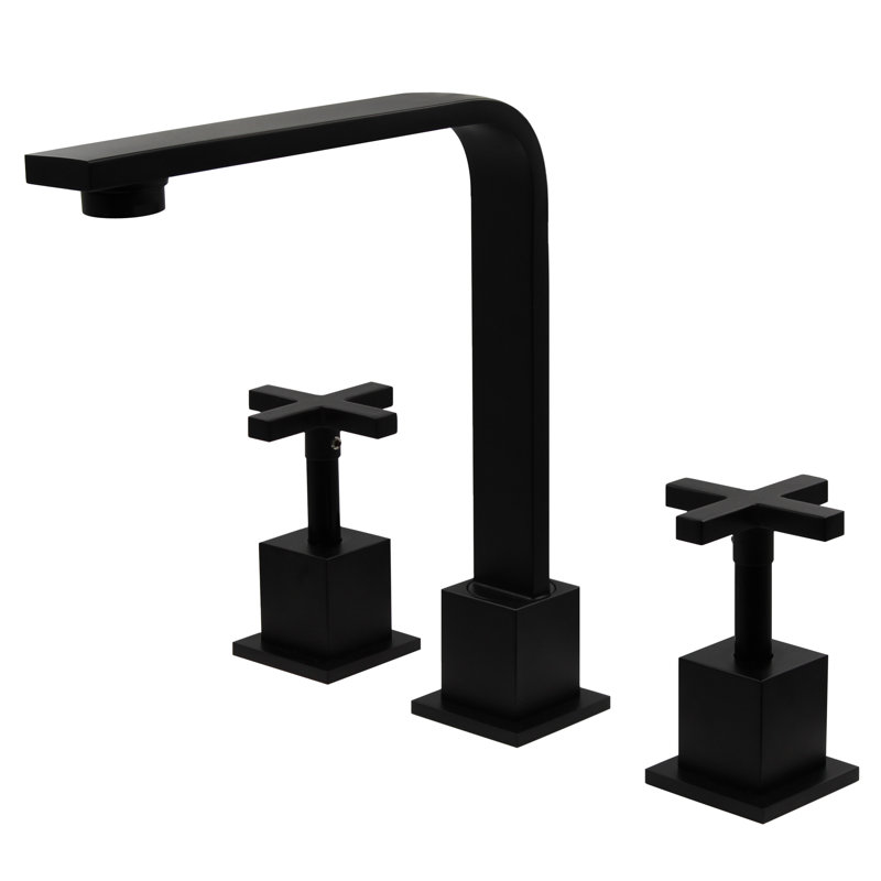Muld Widespread 2-handle Bathroom Faucet, Matte Black