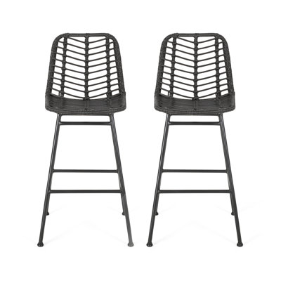 Paire d'extérieur moderne - Siège, structure en fer, siège d'une hauteur de 28,75 po, tabourets d'assemblage durables, requis