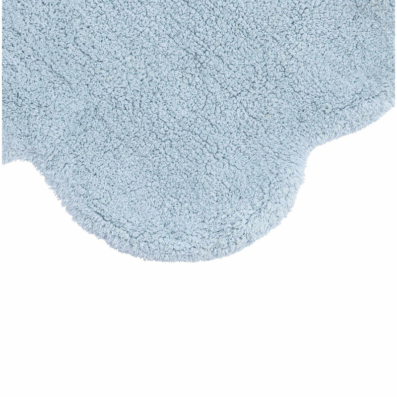 Solid Color Handmade Tufted Novelty 3'7" x 5'7" Cotton Area Rug in Blue/ Soft blue, Novelty 2'4" x 3'3"