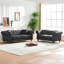 Canapé en tissu 66 po Chesterfield ‌Tech, canapé à accoudoirs roulés en tissu High-Tech, canapé rembourré de style Mid-Century, canapé 2 places pour salon, bureau, appartement, noir-806731856-806731862
