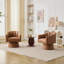 Fauteuil demi-tonneau pivotant en similicuir-123185137-123185140