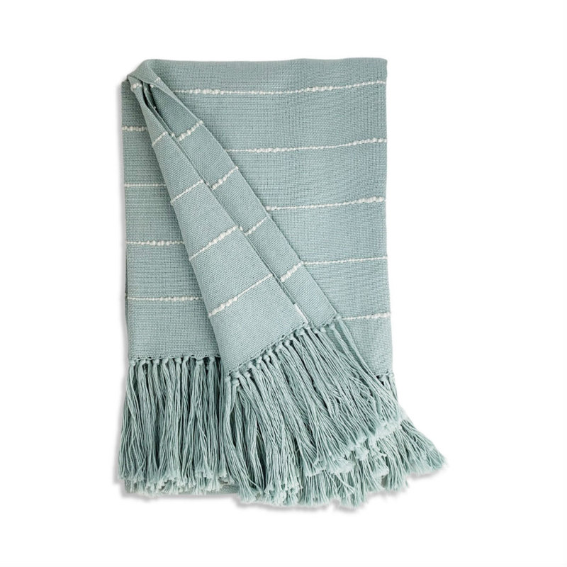 Pampa Hand Woven Throw Blanket, Seafoam
