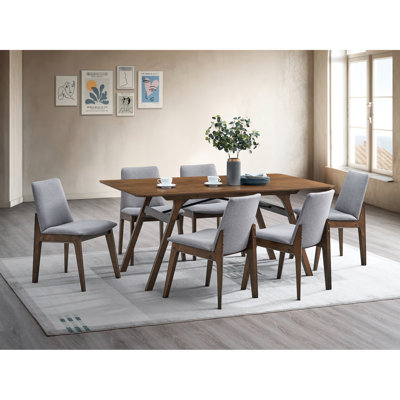 Spacious Walnut Dining Table - Adds Warmth And Style To Versatile Finish Eating Fits Various Settings