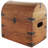 Jadis Wood Handmade Arched Storage Chest Decorative Brown Box with Black Metal Hardware