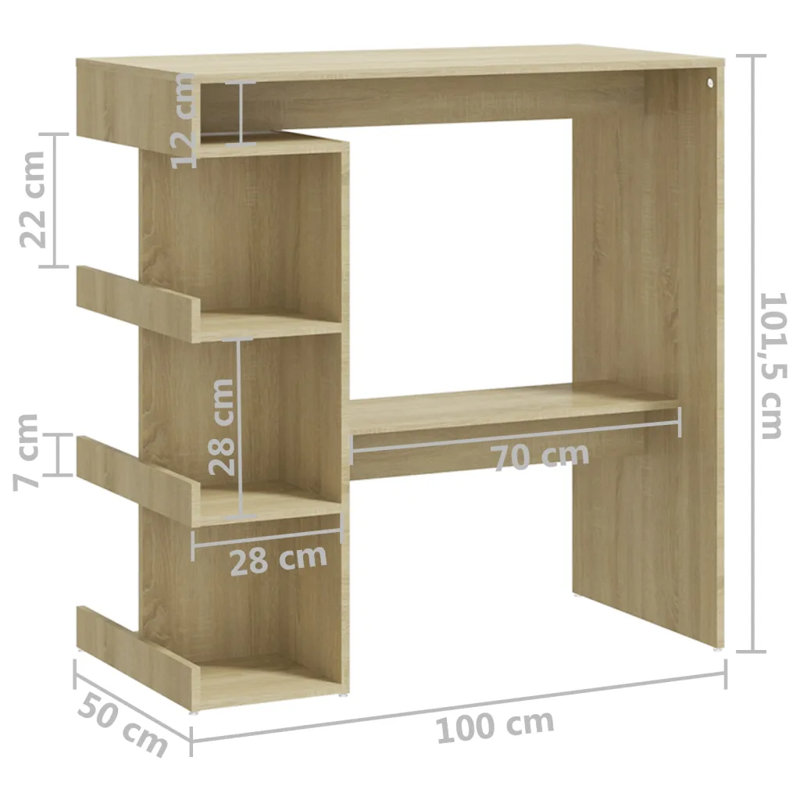 George Bar Table, Sonoma Oak