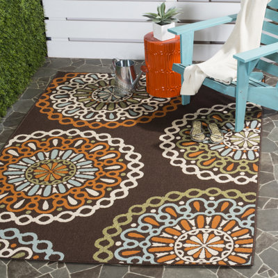 Tapis d'intérieur / extérieur à motif floral Centeno Performance