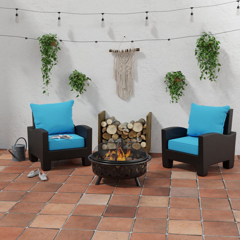 24" x 26.5" Outdoor Deep Seat Chair Cushion Set with Welt, Canvas Capri