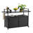 Versatile Design Glass Tabletop Outdoor Wicker Bar Cart With Wheels-584535868