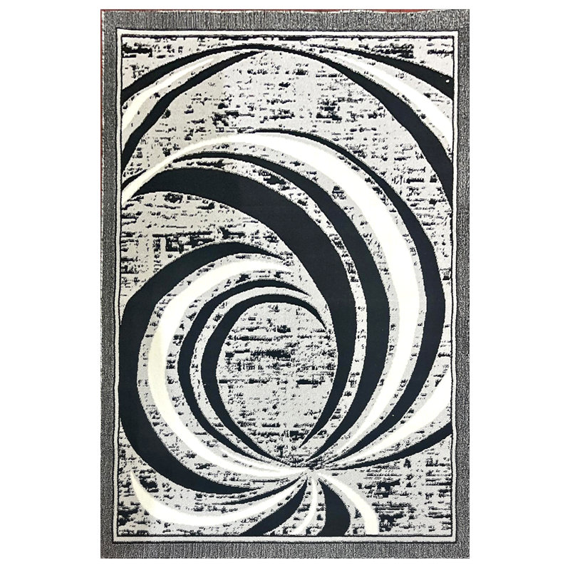 Tapis contemporain moderne abstrait 5X7 pour salon chambre à coucher