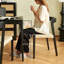 Chaise d'appoint à lattes noires (ensemble de 2)