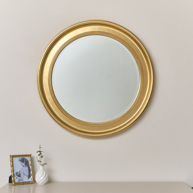 Cato Round Mirror, Gold