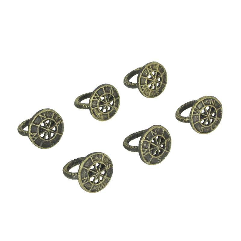 Ensemble de 6 anneaux de serviette en fonte bronze, Bronze