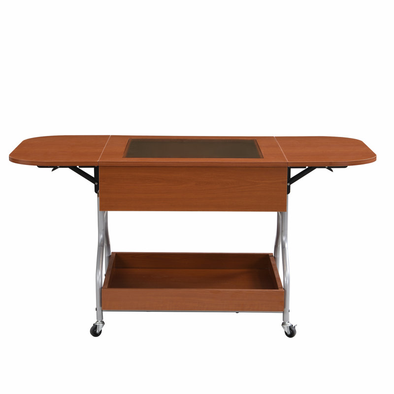 Round Lift-Top Coffee Table with Wheels