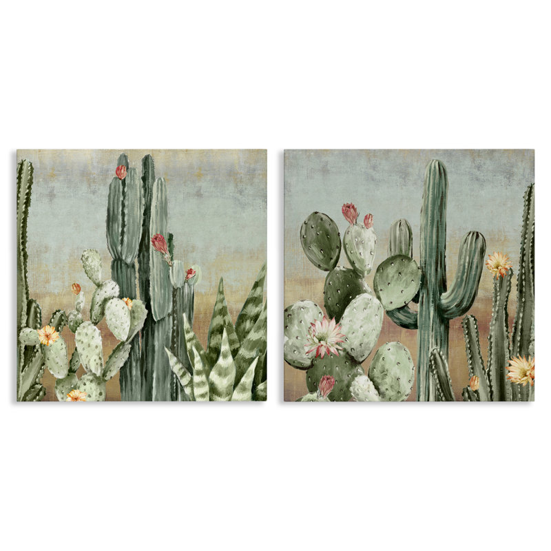 Ensemble de toiles 2 pièces Cactus, H 24 po x l 24 po