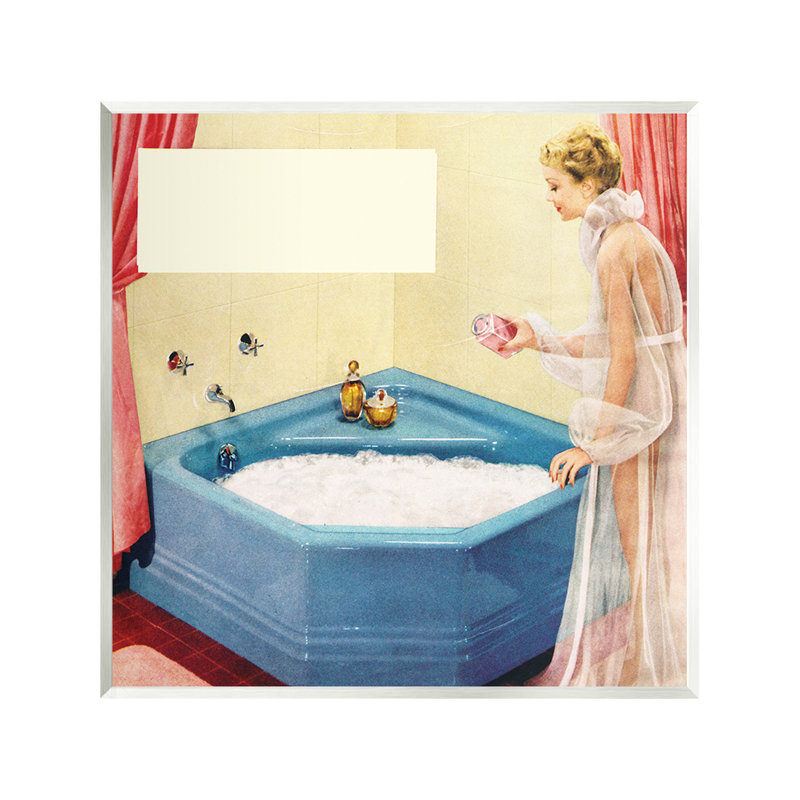 Art mural rétro, "Bath Bubble Girl" par Kathy Alper