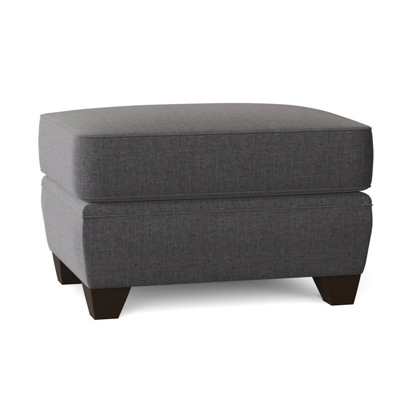 Putney Upholstered Ottoman, Cast Slate Sunbrella® Plainweave