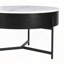 Ensemble de tables basses rondes à plateau relevable avec 3 repose-pieds - blanc et noir