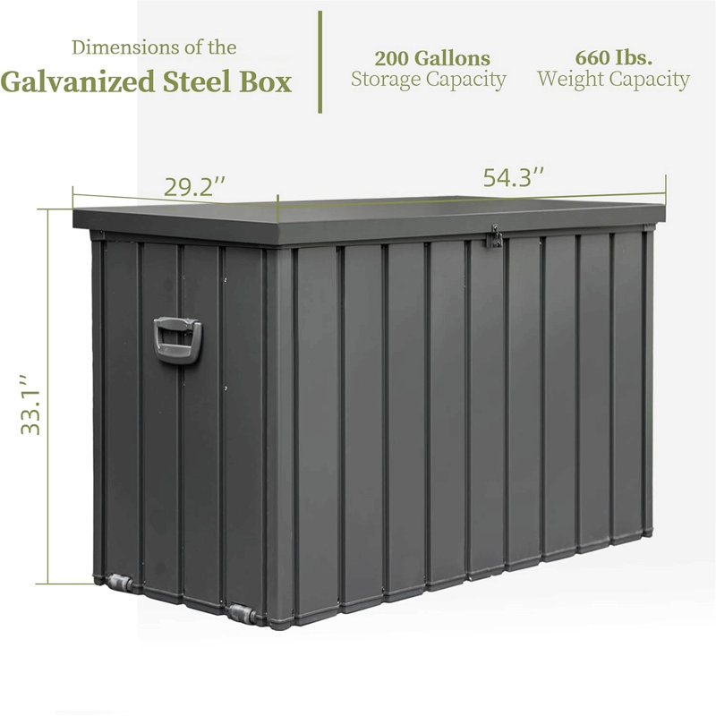 Outdoor Storage Deck Box Waterproof, Large Patio Storage Bin For Outside Cushions, Throw Pillows, Garden Tools, Lockable