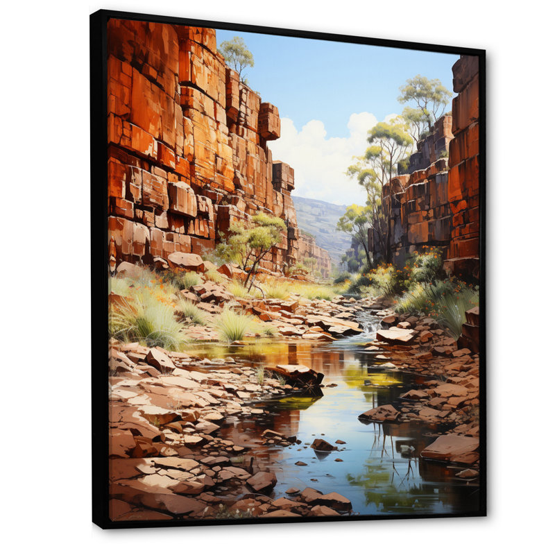 Australie - Kimberley Gorge Adventure - impression, H 32 po x l 24 po x P 1 po, Cadre flottant noir