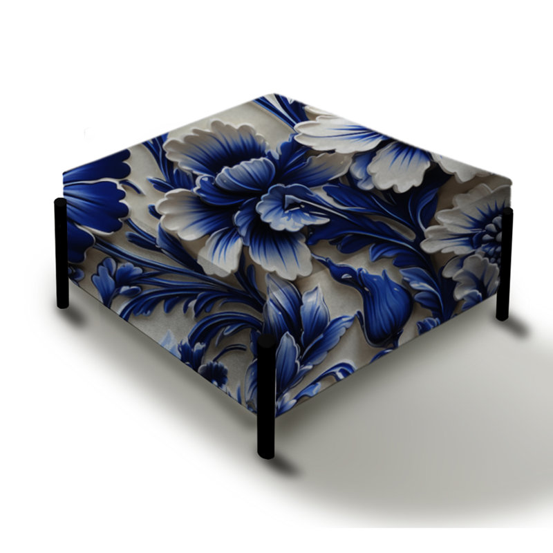 Grand repose-pieds carré Cobalt Blue
