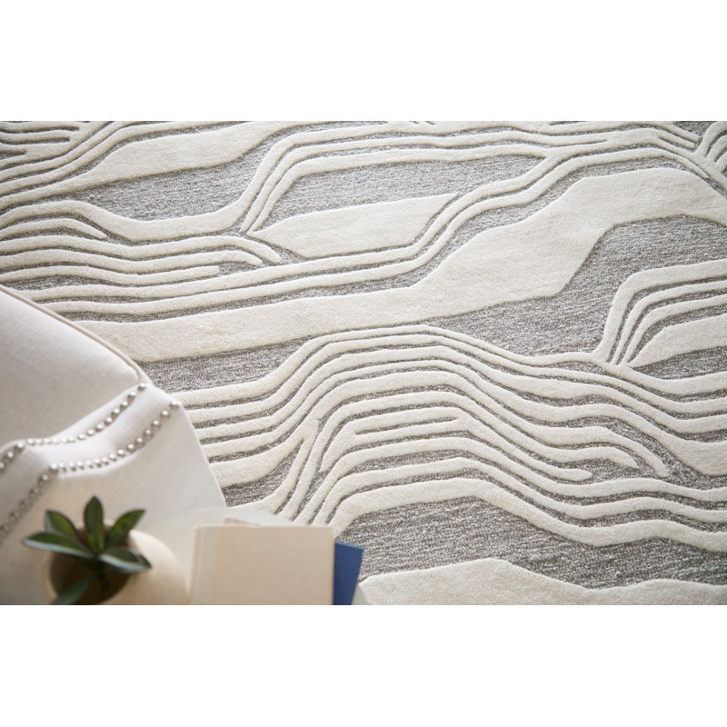 Kimball Transitional Abstract Ivory Area Rug, Rectangle 9' x 12'