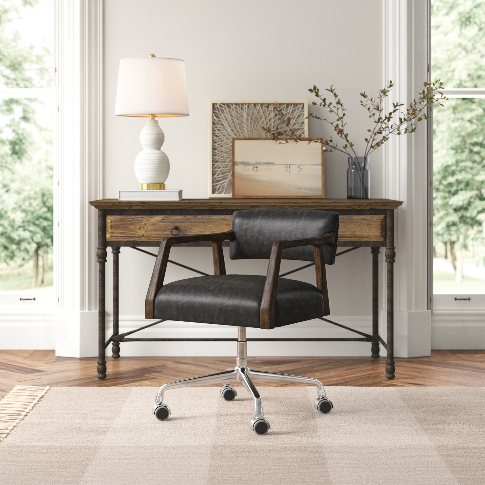 Crissy Swivel Office Chair, Black