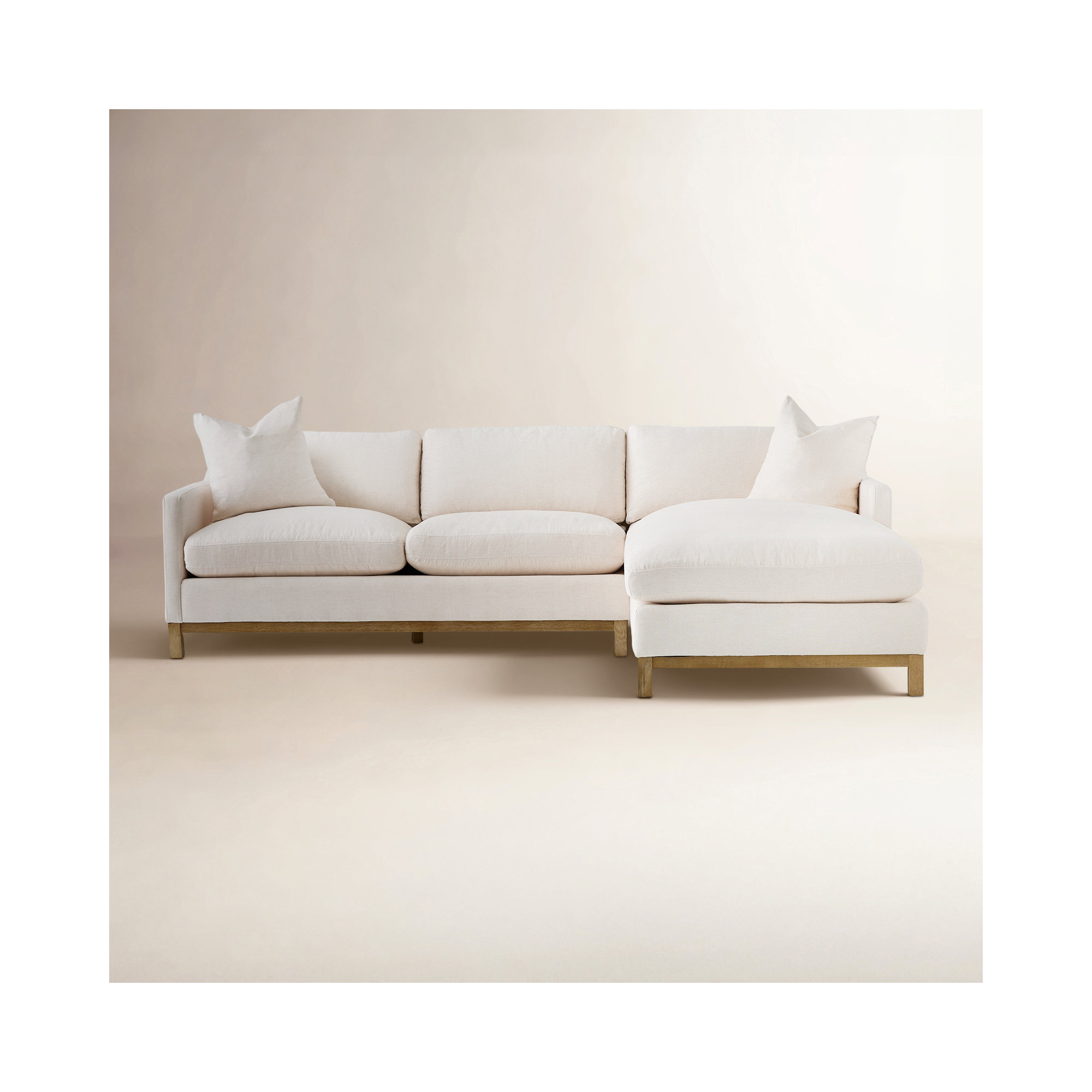 Cami 2 - Piece Upholstered Chaise Sectional, Right Hand Facing, Cream Revolution Performance Fabrics