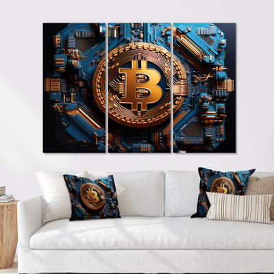 Azure Fashion Bitcoin - Fashion Bitcoin Wall Art Print Set