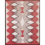 Whimsical Tribal Geometric Antique Flatweave Navajo Native American Kilim Rug