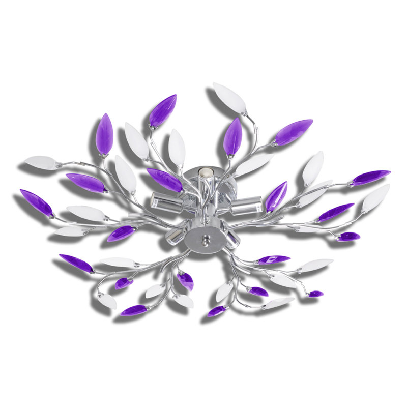 Semi Flush Mount, Purple/White
