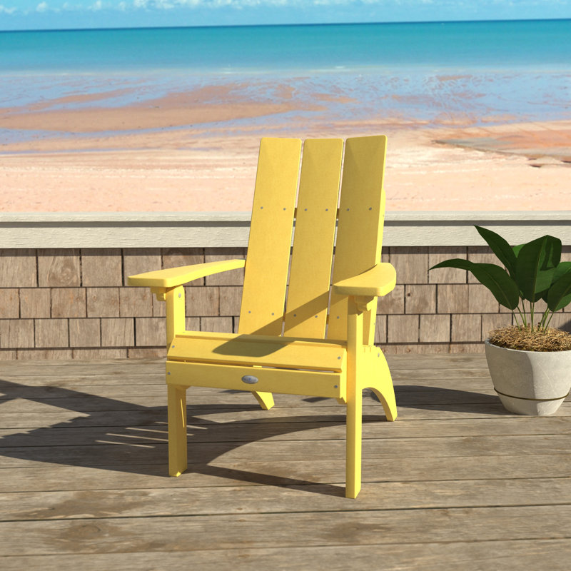 Willette Comfort Height Outdoor Adirondack Chair, Yellow