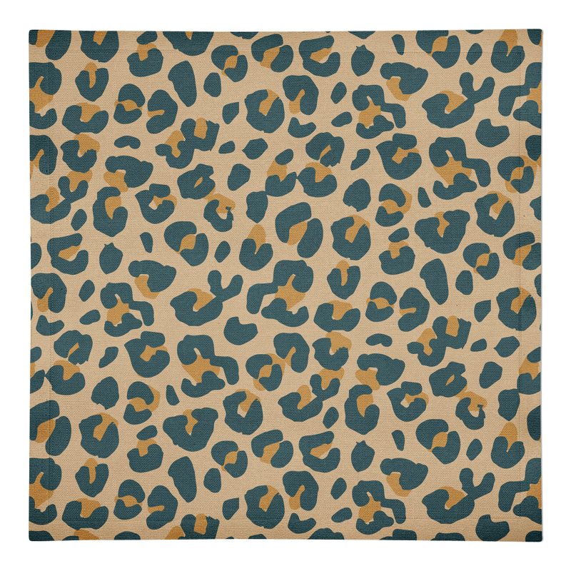 Serviette en coton 10 po Leopard, Beige / vert