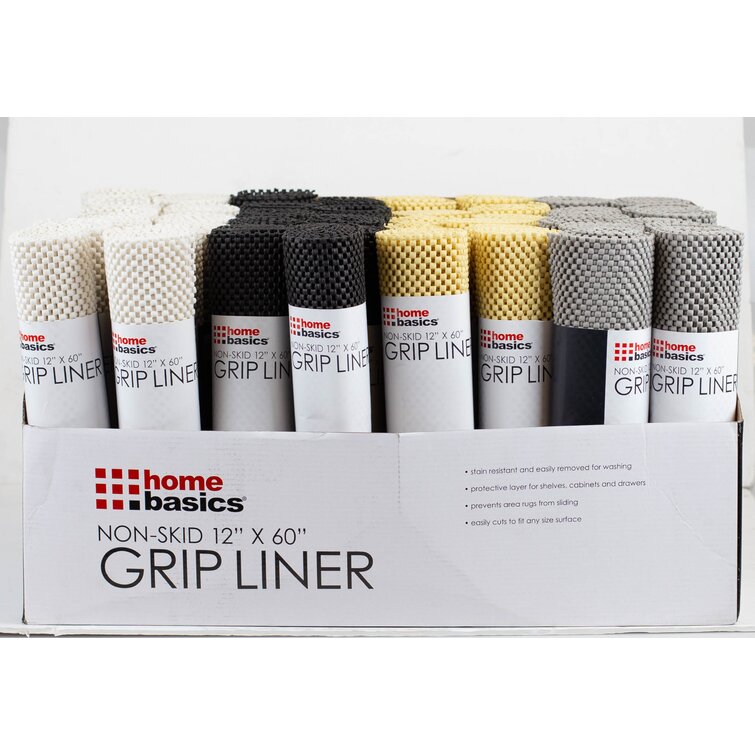 Home Basics Non-Adhesive Rubber Shelf Grip Liner, 12x60 Inches