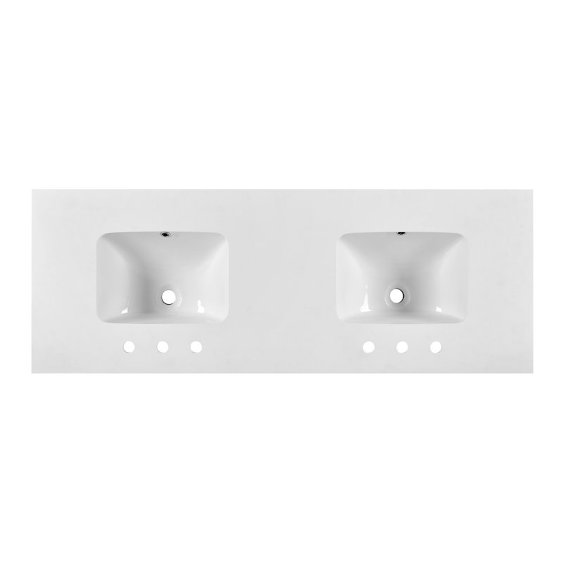FLW Harmony 36 Wood Sink Vanity, White, 60