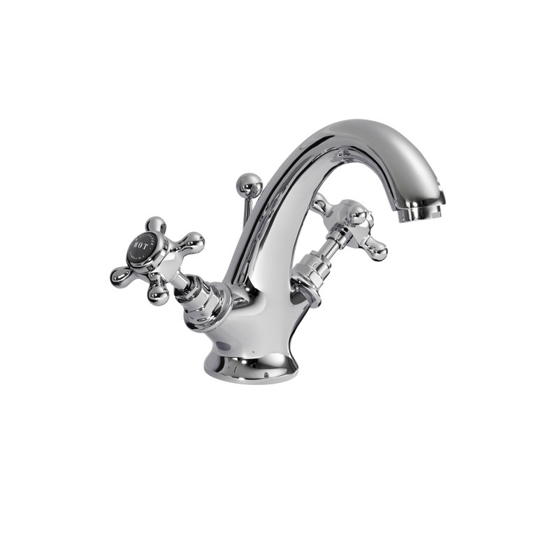 Solid Brass Mono Basin Mixer with Waste, Black