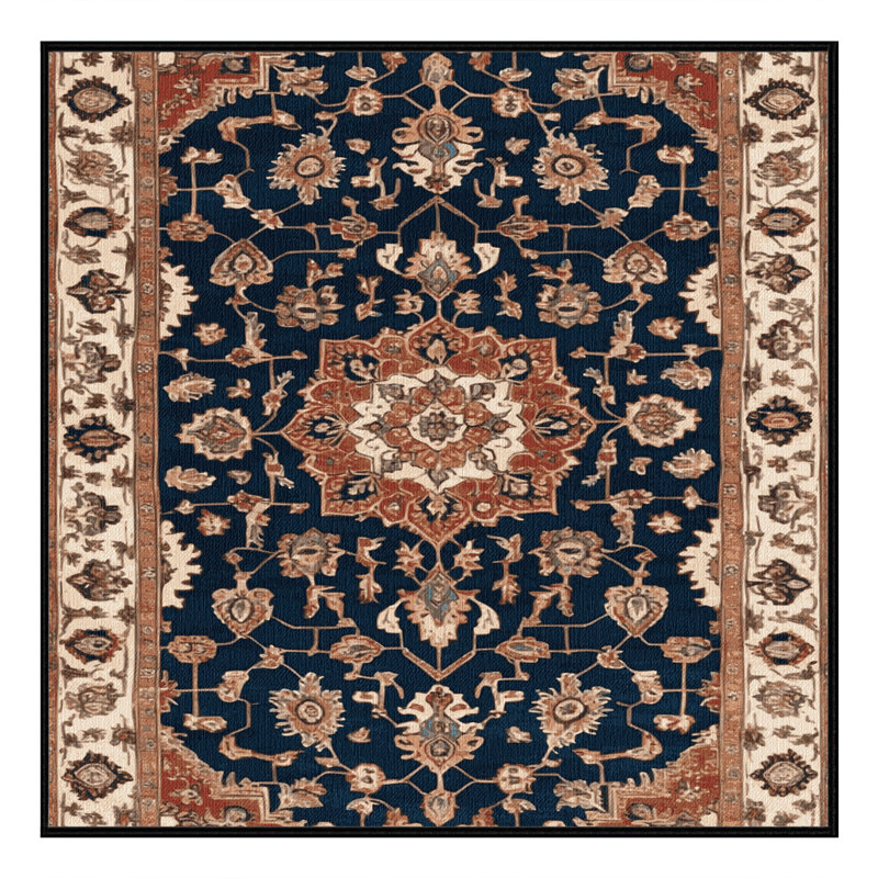 Machine Washable Persian Brown Area Rug, Square 3'