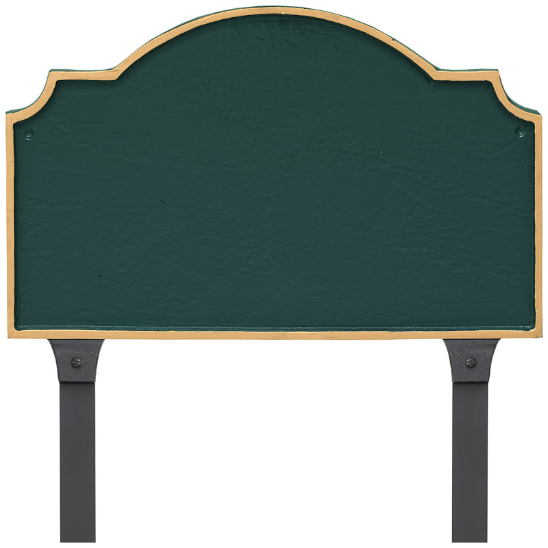Plaque d'adresse sur une ligne avec piquets Vanderbilt, Vert chasseur / or, Oui