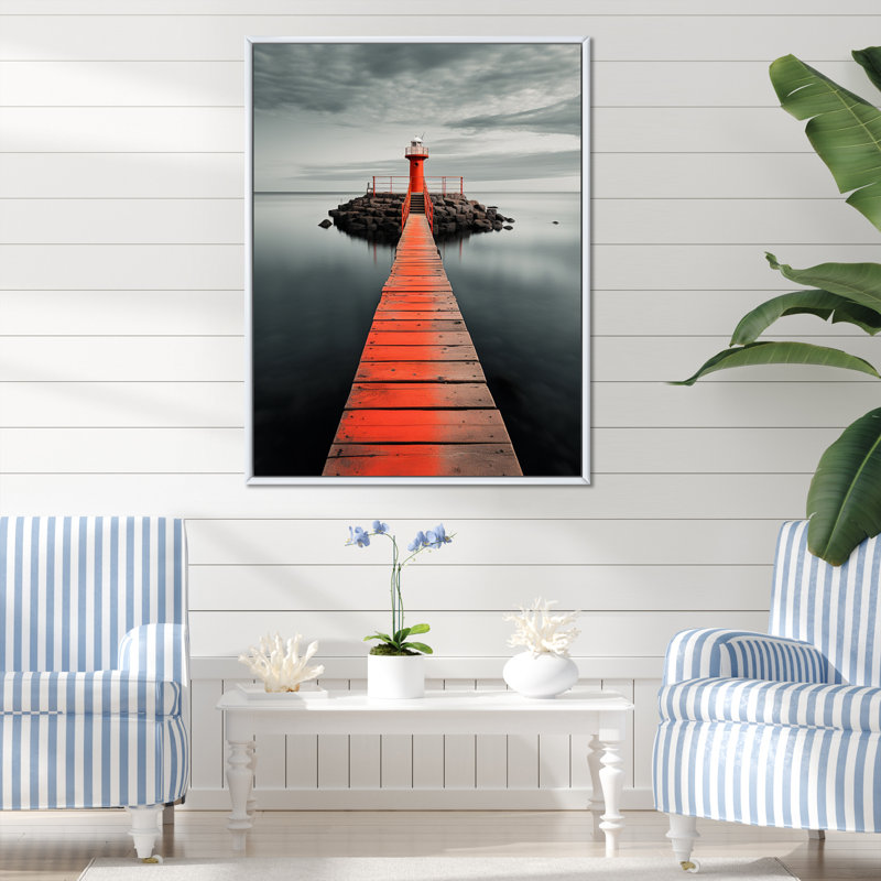 Ravenstein Coastal Pier Reflections II, H 20 po x l 12 po x P 1 po, Cadre flottant blanc