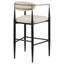 Chaise de bar rembourrée en tissu beige Renfroe (sans la table)-419604300-419604275