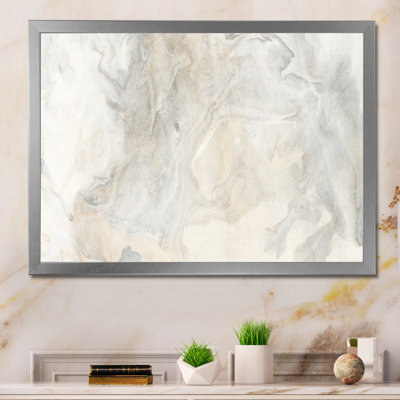 «Fluid Art Waves In Shades Of Cream III», reproduction sur toile flottante