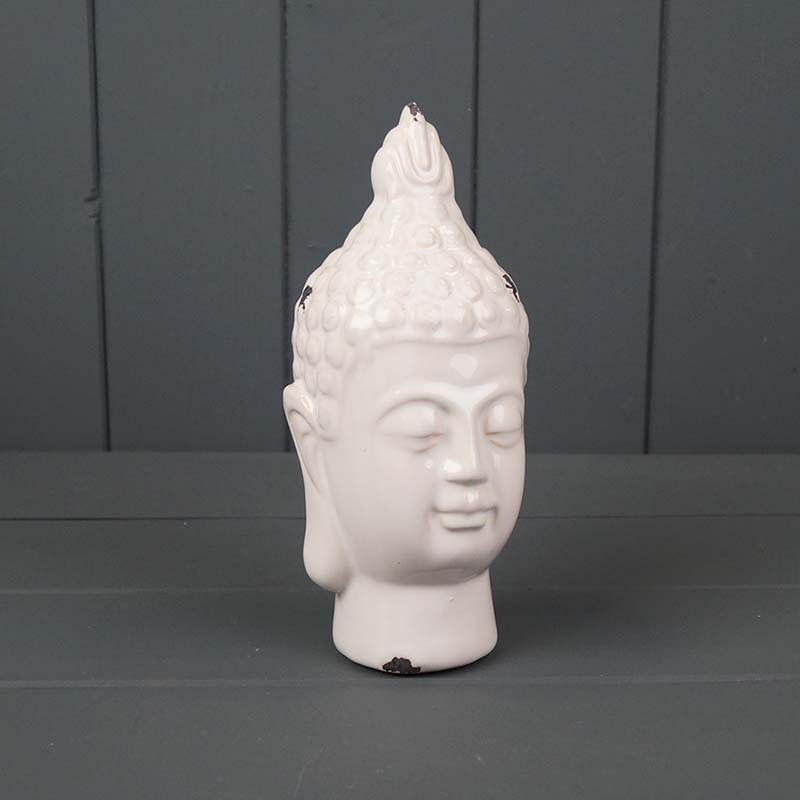 Ceramic Buddha Head Weight-2600g, 19cm H x 5.5cm W x 3cm D