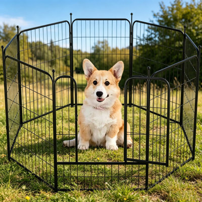 Parc pour chien, enclos extérieur pour animaux 8 panneaux, enclos pour chien