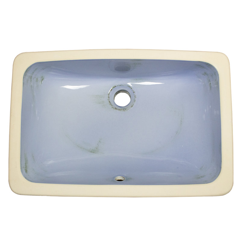 Nantucket Sinks Italian Fireclay Undermount  Vanity Sink RC2035SS 'Siracusa' with Distressed Hand-Painted Finish