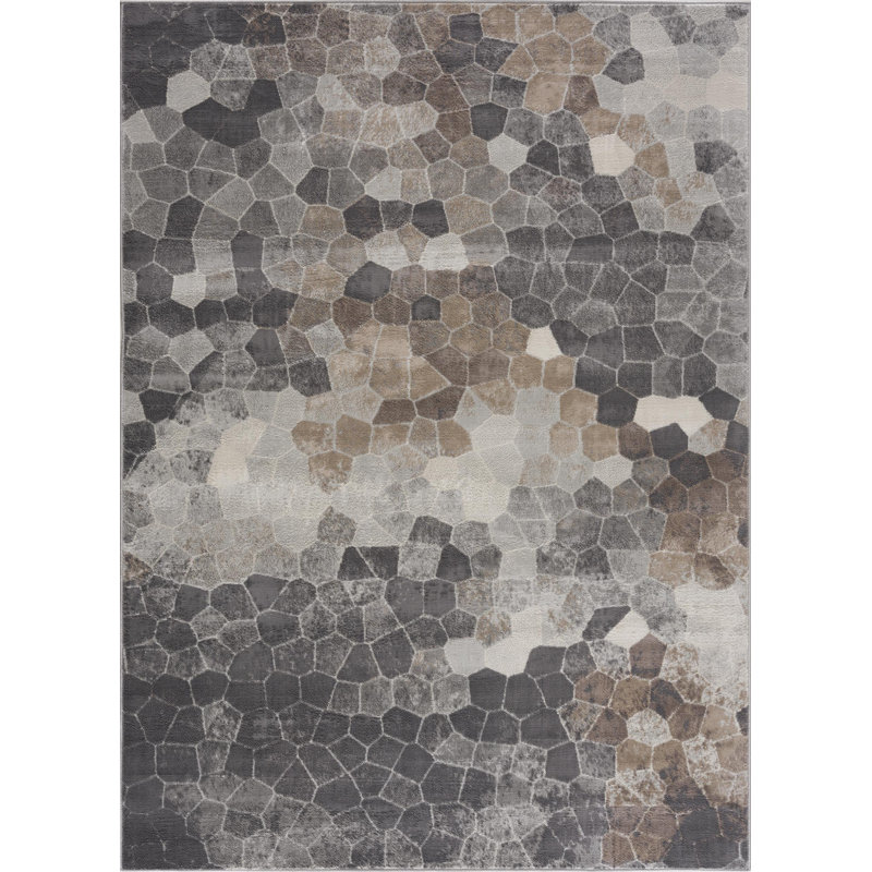 Tapis gris anthracite et pavé gris 2 pi x 3 pi
