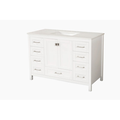 Audrienne 48.38'' Free Standing Single Bathroom Vanity with Ceramic Top -  Ebern Designs, E2DFE3654C6F4235B926089267EBCEBC