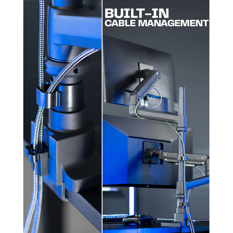 Vivo Pneumatic Arm Dual Ultrawide Monitor Desk Mount For Computer Screens To 49"