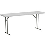 Noah 18"W x 72"L Plastic Folding Training Table with Granite White Surface