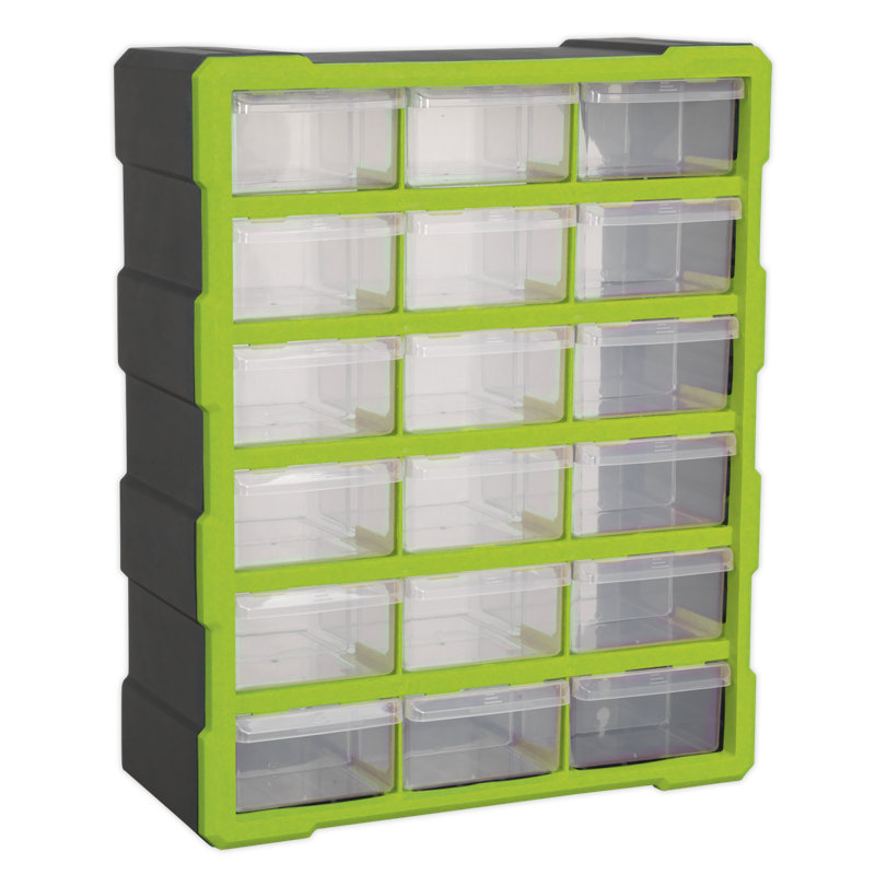 Quiana 38cm W Plastic Storage Rack, Green/Black