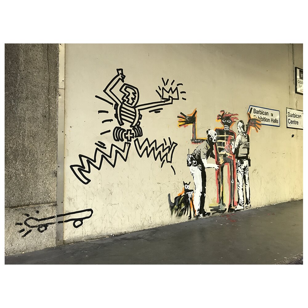 Leinwandbild Banksy zu Ehren einer Basquiat-Ausstellung in London